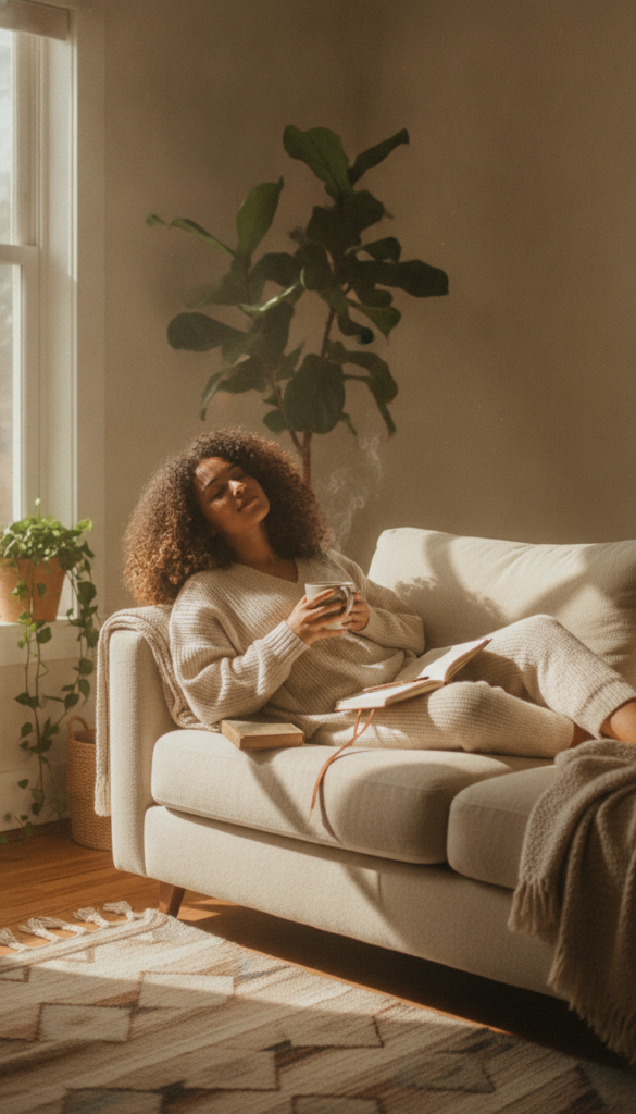 Relaxing self-care routine for hair and whole-body health
