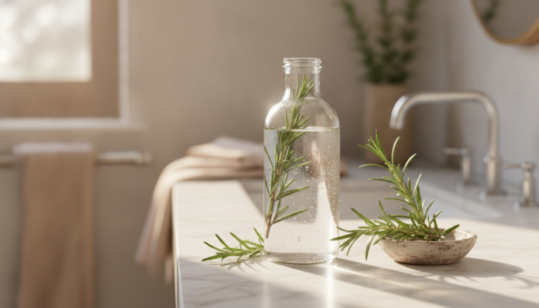 Rosemary Water for Hair Growth in a glass bottle