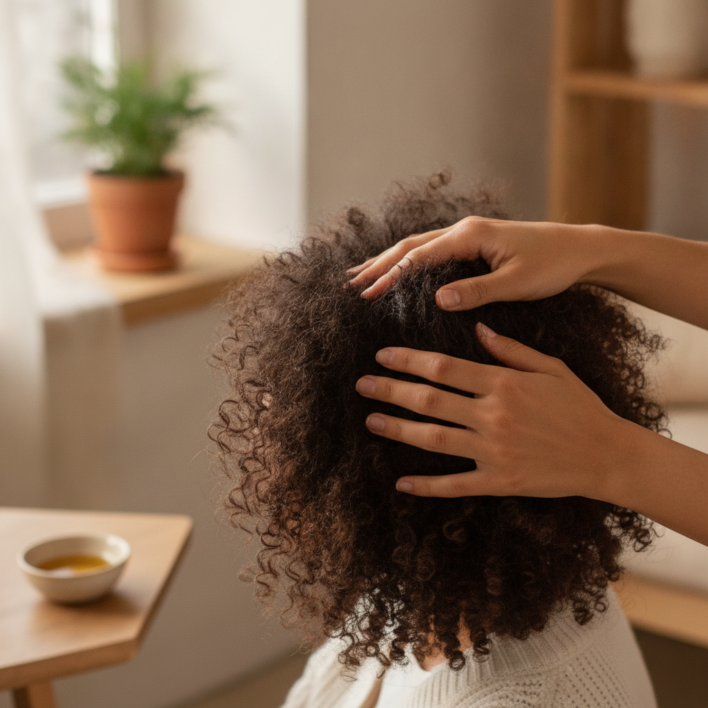 Scalp massage as part of Natural Hair Growth Tips