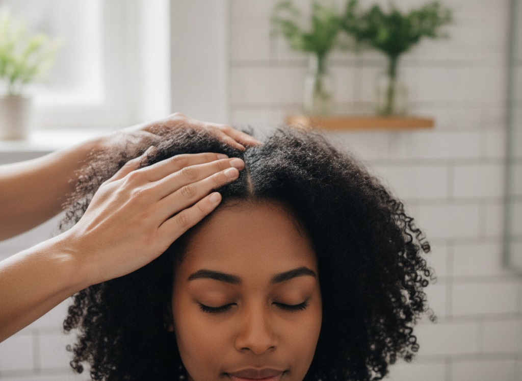Scalp massage for natural hair health