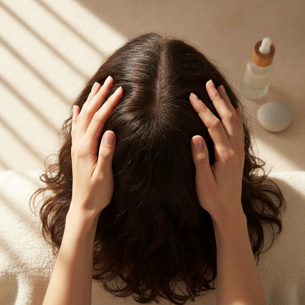 Scalp massage technique to help hair growth