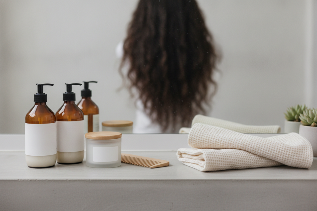 Simple hair routine that avoids excessive products and treatments