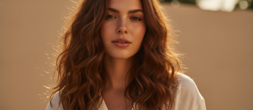 Soft voluminous waves drying with a light styling product