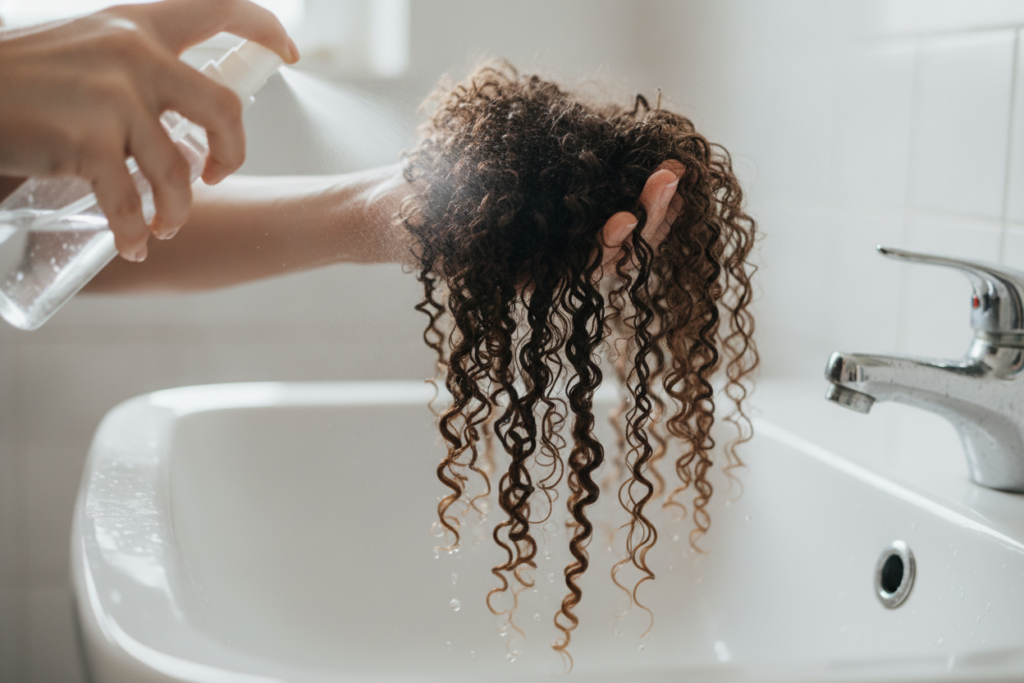 Testing water absorption on curly hair strands