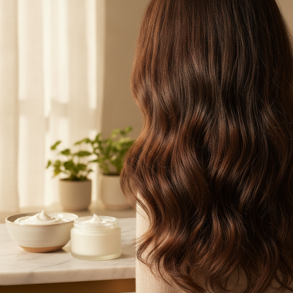 Thick wavy hair with moisturizing products