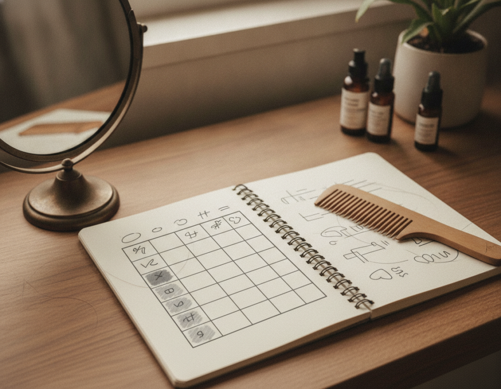 Tracking hair loss and scalp changes for a healthcare visit