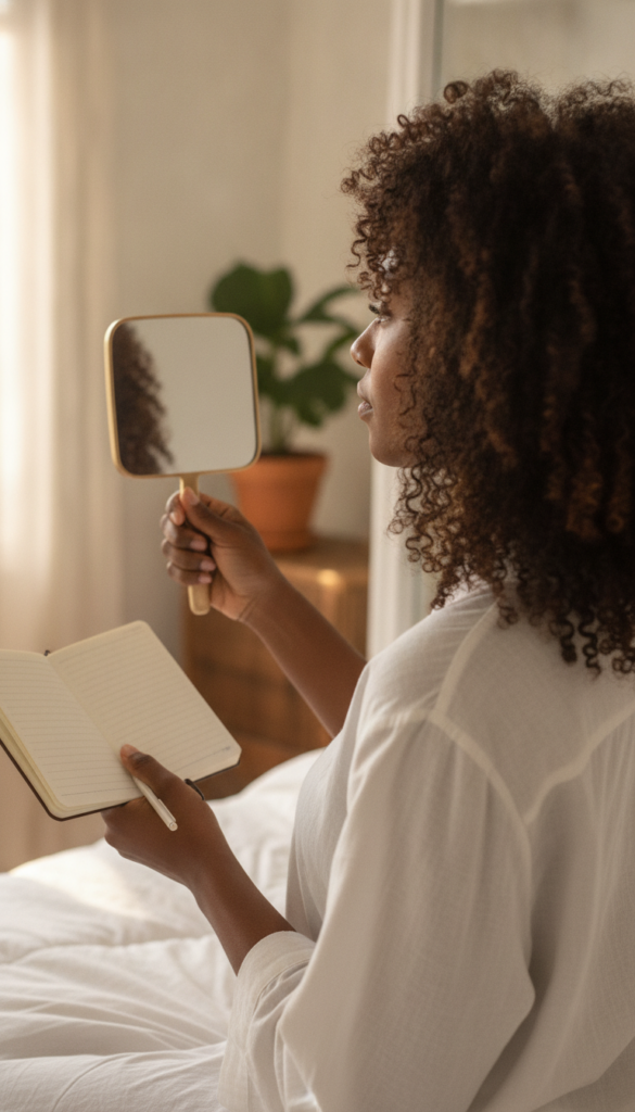 Tracking natural hair length over several weeks