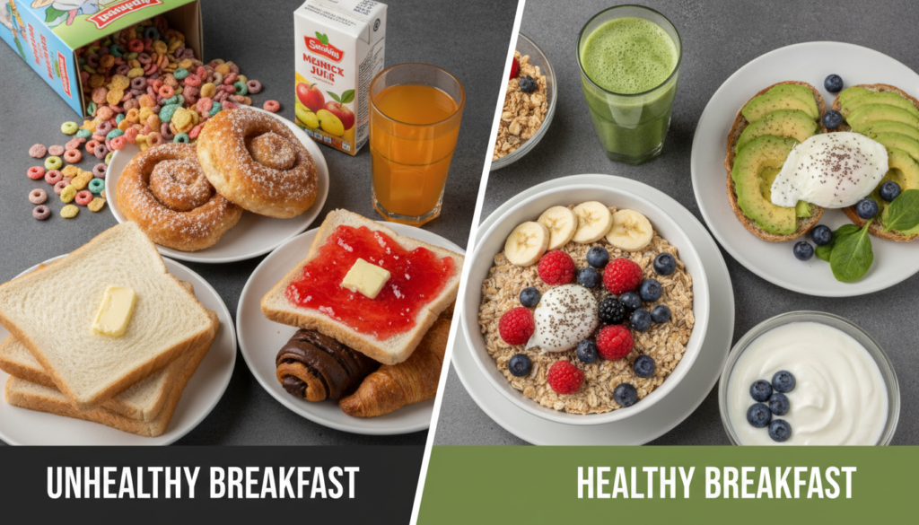 Unhealthy breakfast foods to avoid for clear skin Unhealthy breakfast foods to avoid for clear skin