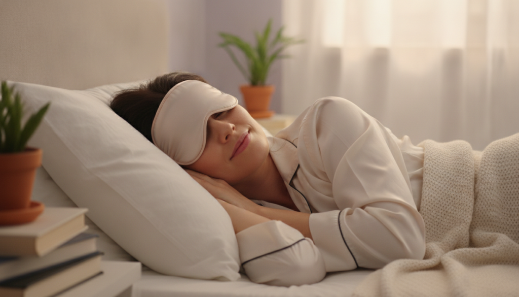 Woman sleeping peacefully for skin regeneration and glowing complexion