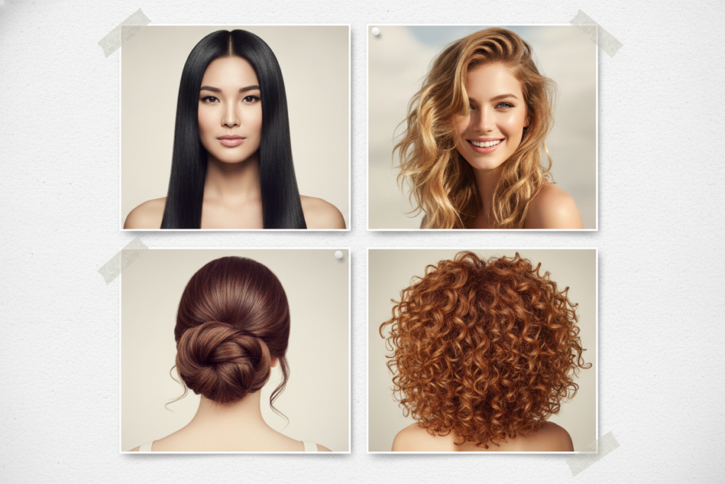 aesthetic hairstyles collage for glow up inspiration