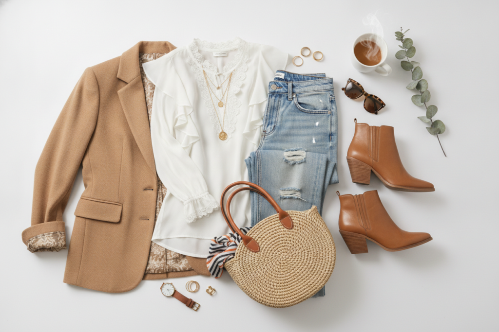 aesthetic outfit flatlay for style inspiration