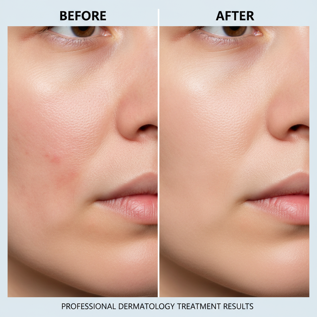before and after comparison of acne treatment for healthy skin