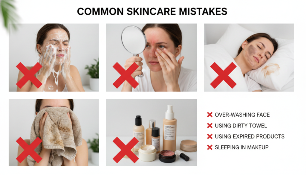 common skincare mistakes to avoid for clear skin