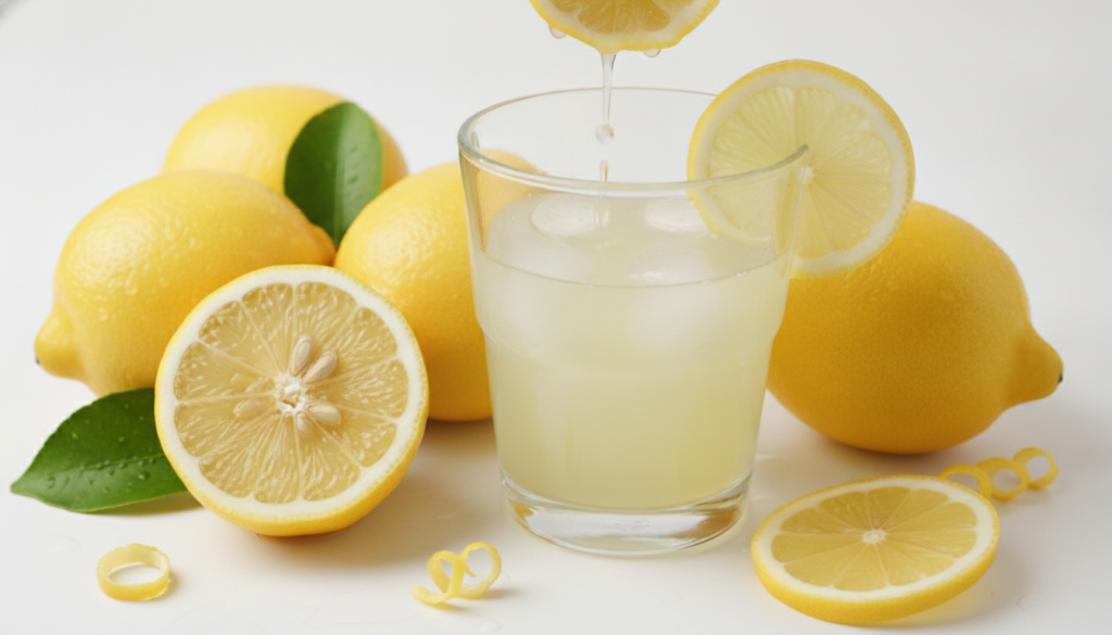 fresh lemon slices and juice for skin brightening treatments