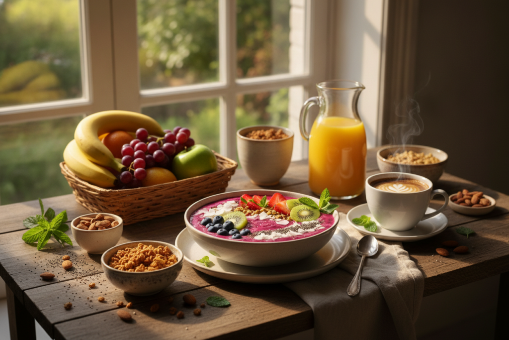 morning routine healthy breakfast aesthetic