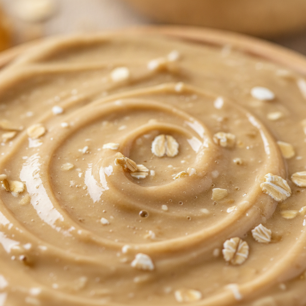 textured honey oatmeal face mask close-up
