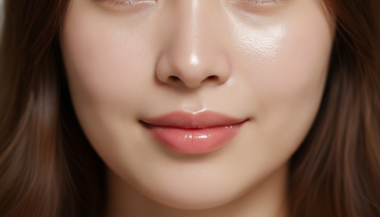 woman with glass skin natural glow and radiant complexion